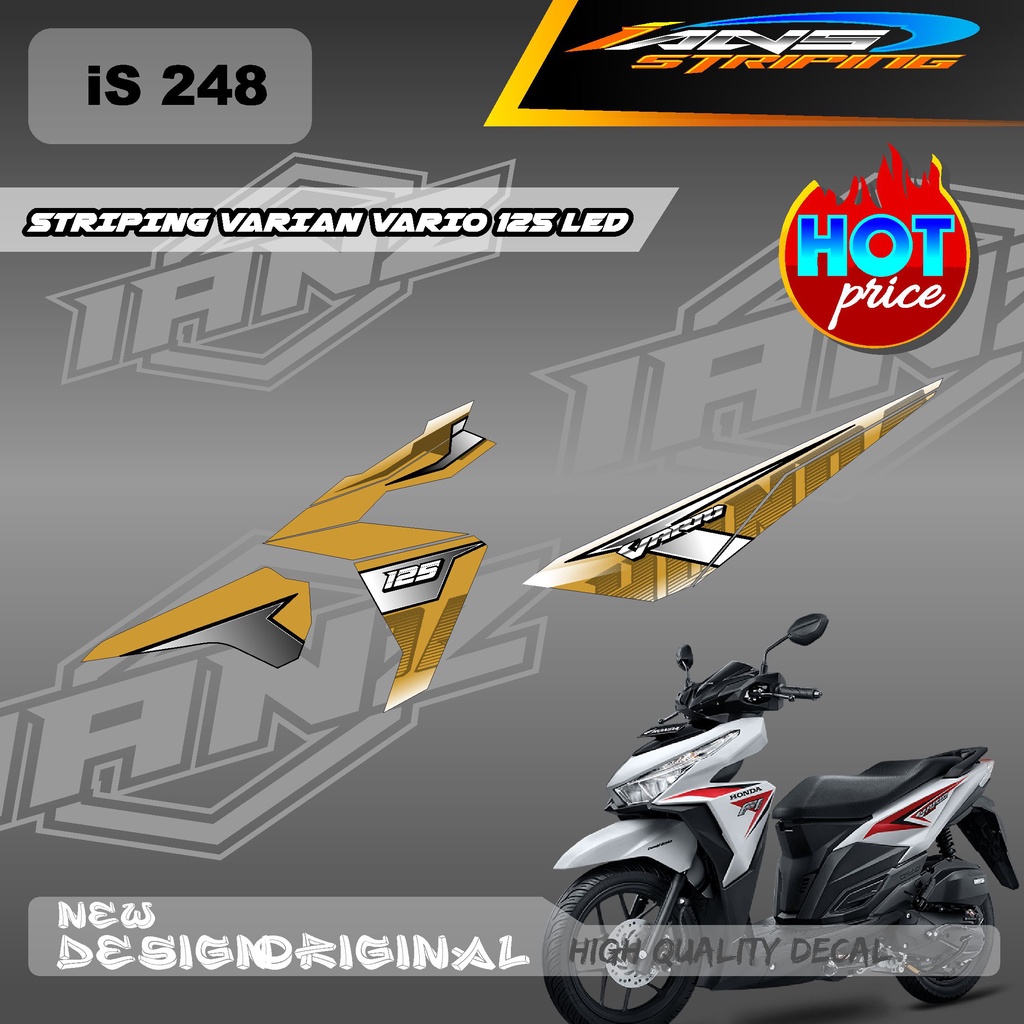 DECAL STRIPING DECAL VARIO 125 LED SIMPEL  / STIKER LIST HONDA VARIO 125 LED CUSTOM VARIAN  / DECAL KERETA VARIO SEMI FULL BODY  IS248