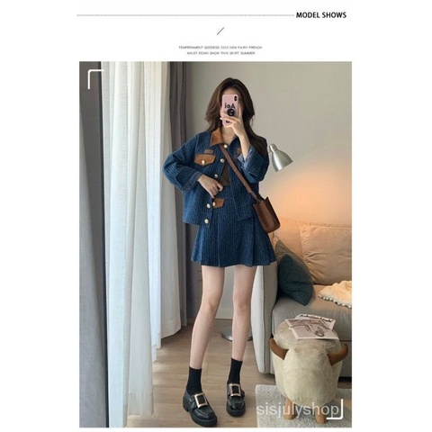[✅BISA COD] #Sisjuly# Dupa angin kecil mengatur rok denim dua potong rok denim mode baru 2023 wanita