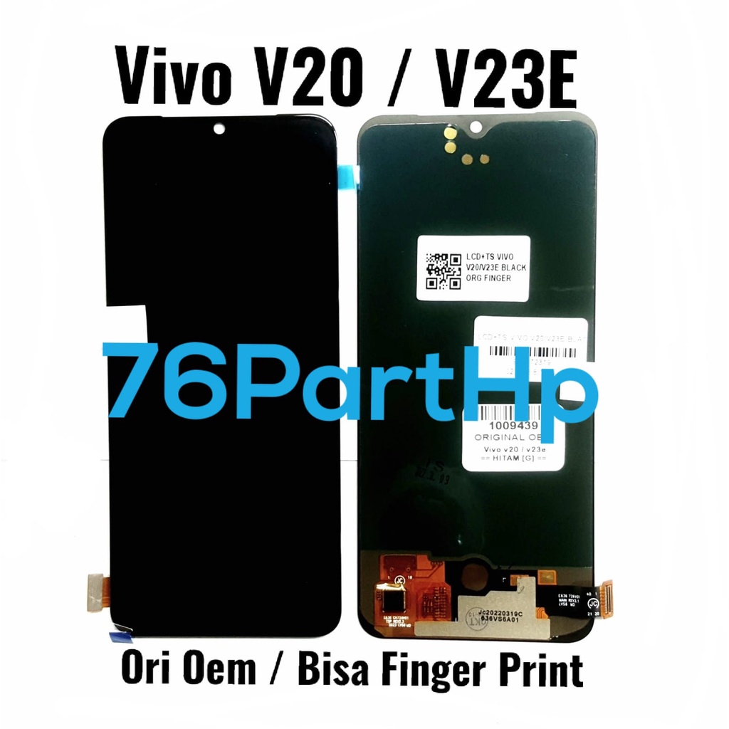 Lcd Touchscreen Fullset Kwalitas Ori Oem Vivo v20 - V23E - Bisa Fingerprint - Hitam