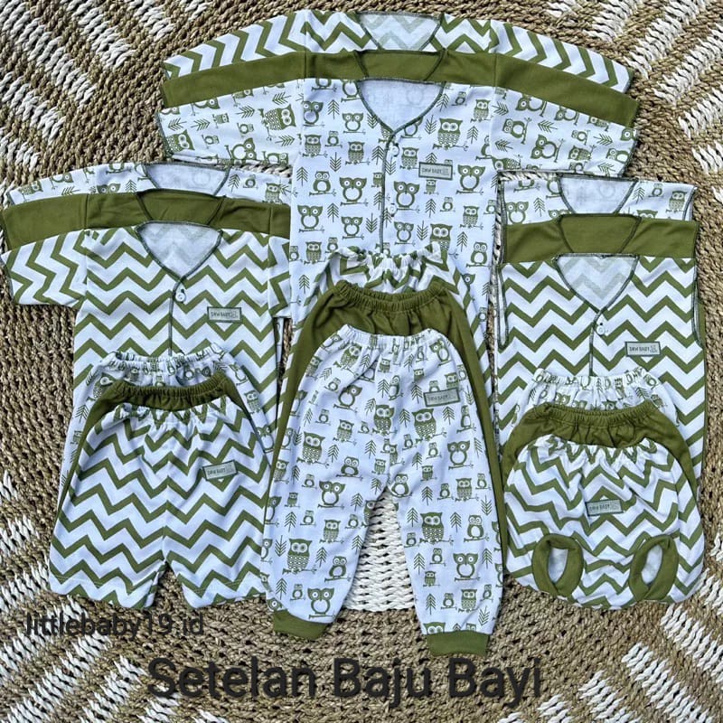 6 Pcs / 3 Set Setelan Mix Baju Bayi Baru Lahir Lengan Panjang Pendek kutung Paket Hemat