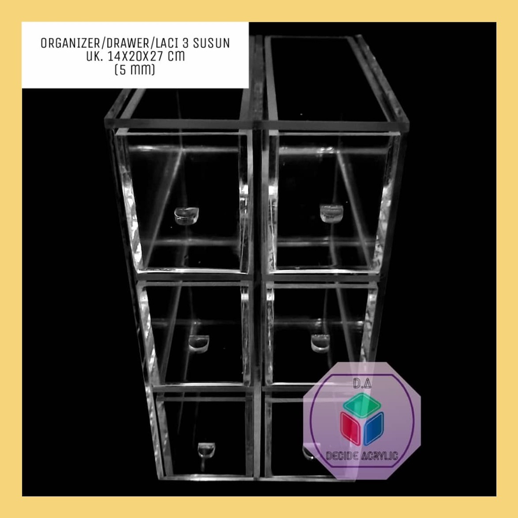 

Decide Acrylic Akrilik Organizer Drawer Rak Laci Susun Custom ATK Aksesoris Perhiasan Minimalis Estetik Serbaguna