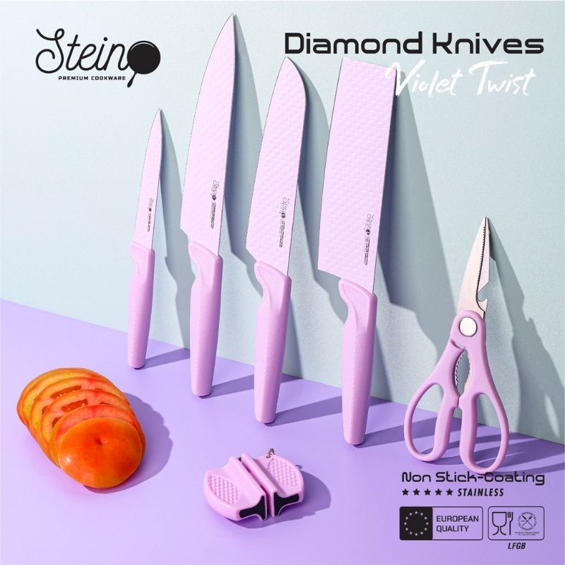 Pisau Stein Diamond / Pisau Anti Lengket / Diamond Knife Set Steincookware