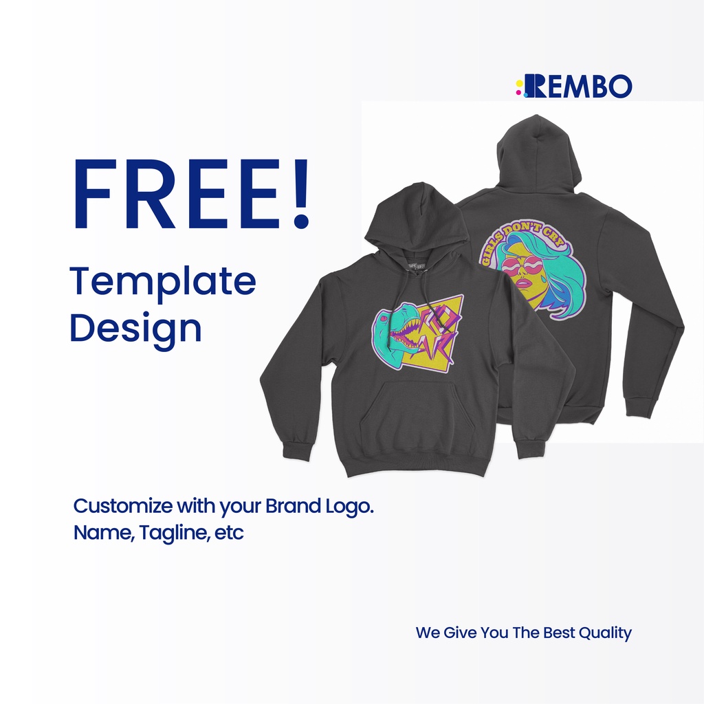 Hoodie Jumper / Basic Jaket Sweater Custom Pria Wanita - REMBO PRINTING