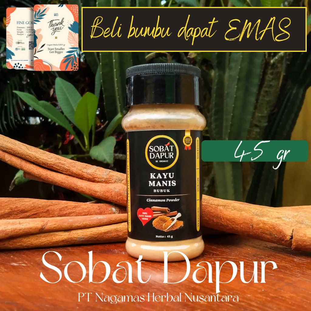 

[GRATIS EMAS] Kayu Manis Bubuk 45 gr / Cinnamon Powder / Cinnamomum Burmannii 100% Murni Kualitas Premium Grade A