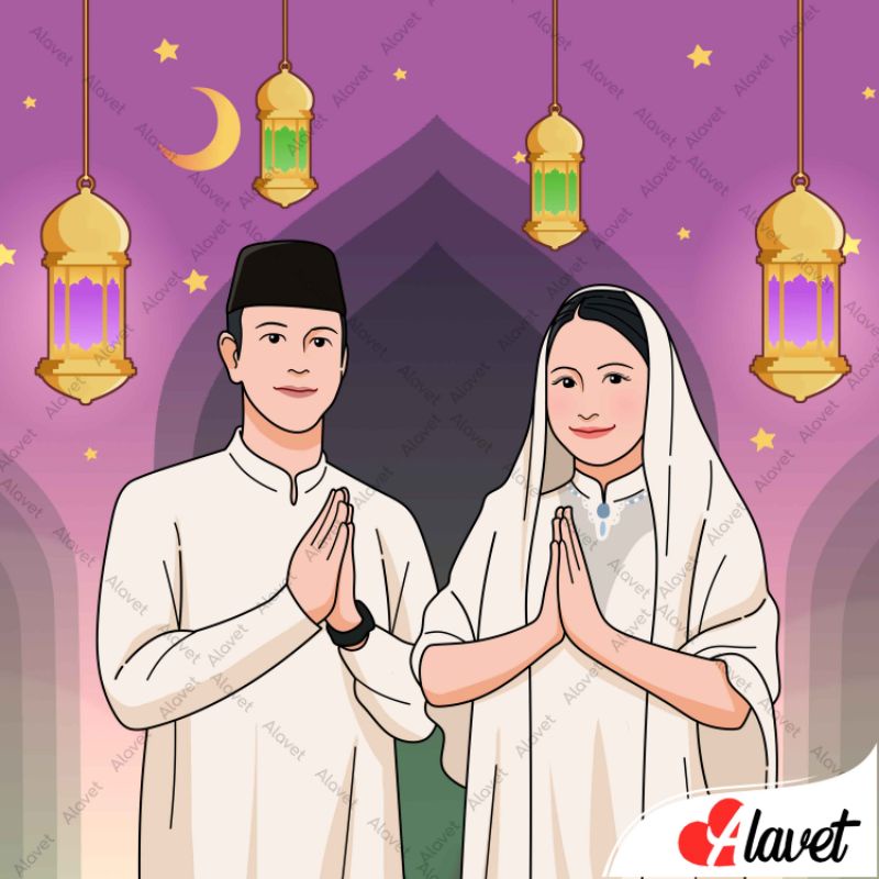 Ilustrasi Digital Vektor Wajah Keluarga / Couple / Hadiah Ulang Tahun / Wisuda / Pernikahan / Ucapan