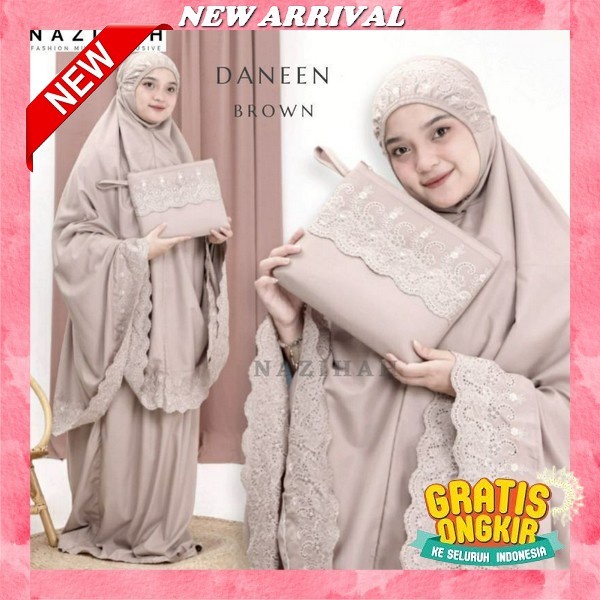 Mukena Mukenah Rukuh Alat Perlengkapan Sholat Wanita Dewasa Potongan Katun Bordir Renda Sakura Arraf