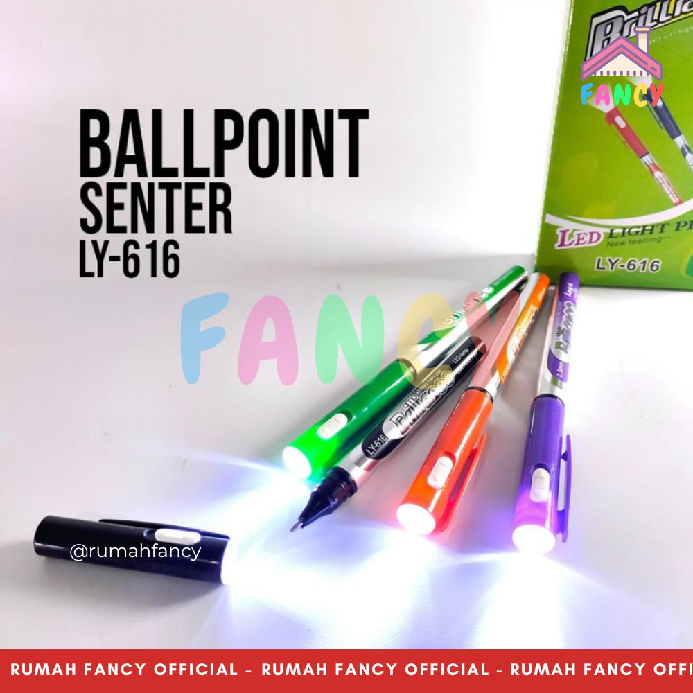 

[1PCS] Ballpoint /pulpen gel pena Bolpen lampu senter LY 616 Brilliance Tinta Hitam