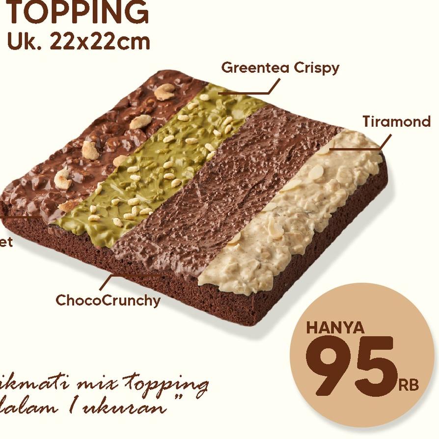 

☉ Mbun Brownies Panggang Mix Topping Ukr 22x22 | Brownies Panggang | Brownies Melted | Fudgy Brownies | Coklat | Keju | Makanan Ringan ➩