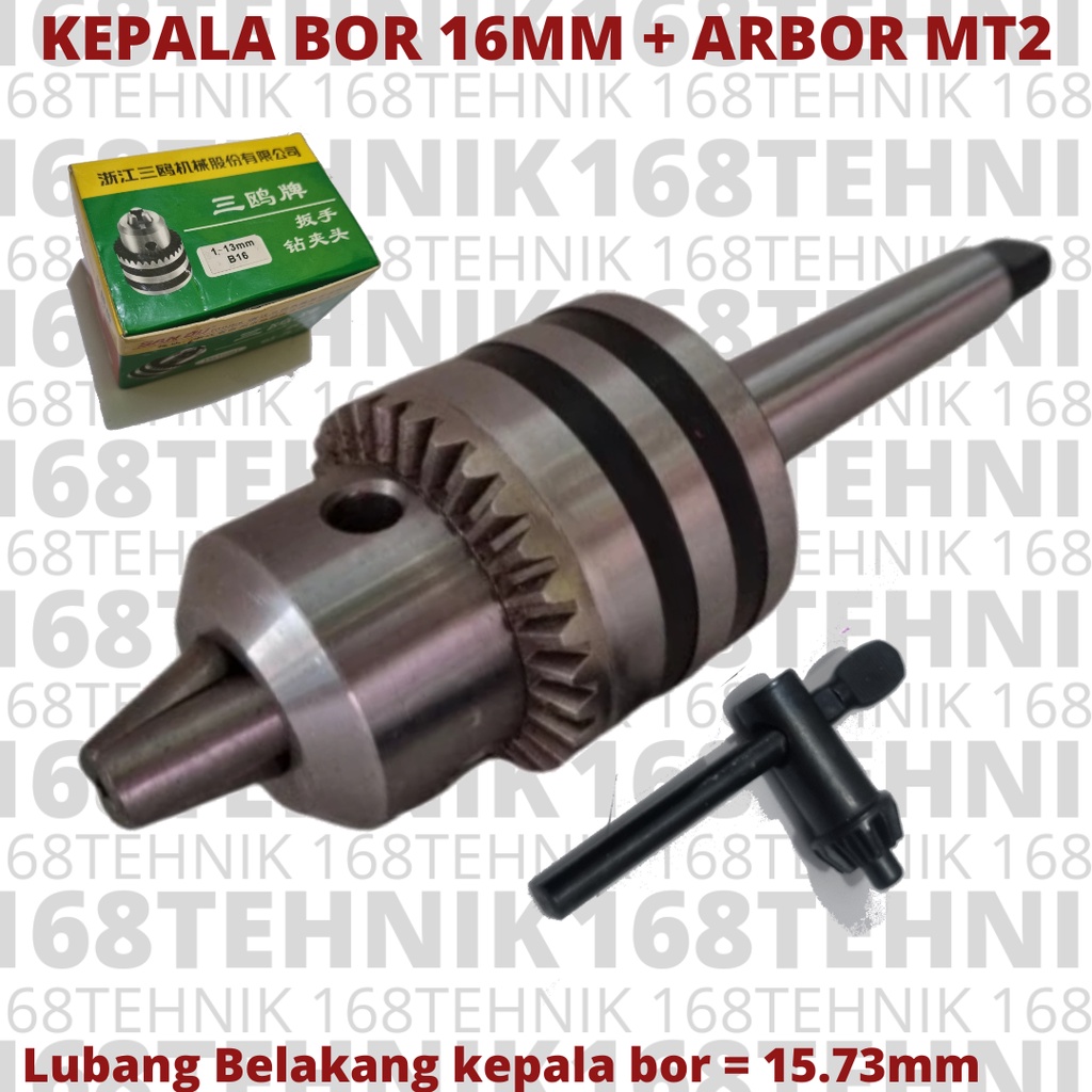 KEPALA BOR 16MM SET ARBOR MT2 B16 / ARBOR ADAPTOR BOR MAGNET MT2 / ARBOR SET CHUCK BOR 16MM