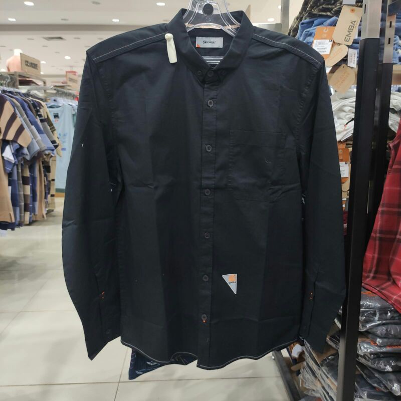 emba kemeja lengan panjang pria polos