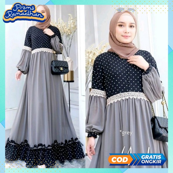 Dres Lebaran Terlaris Best Seller Perempuan Baju Gamis Dress Kondangan Games Mewah Bsju Gsmis Elegan