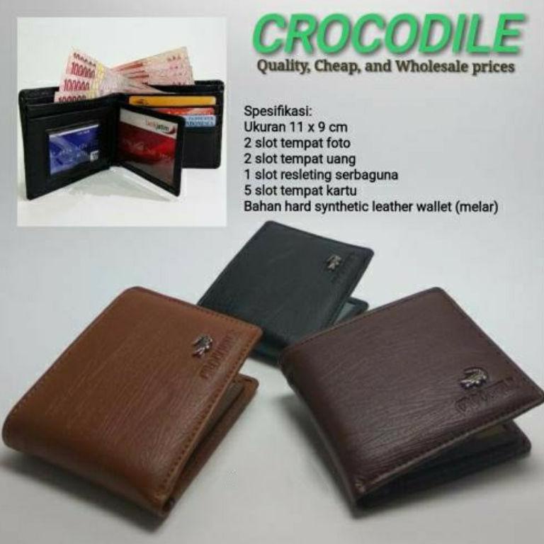 GRATIS ONGKIR Q37 Dompet Crocodile Pria | Dompet Pendek Pria Crocodile | Dompet Pria Pendek Crocodil
