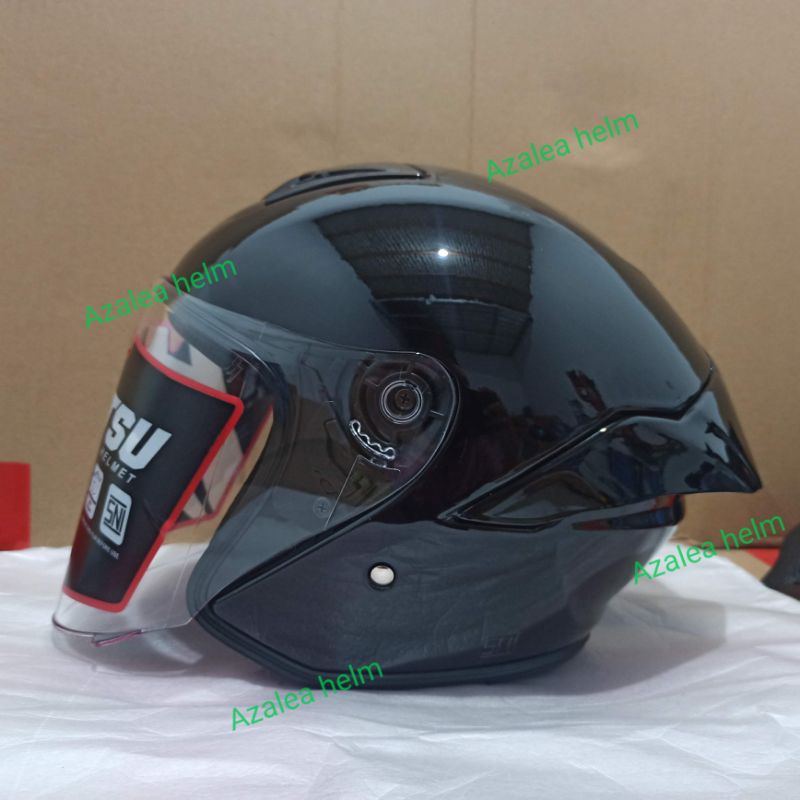 Helm JITSU JS1 SOLID BLACK glossy HALF FACE
