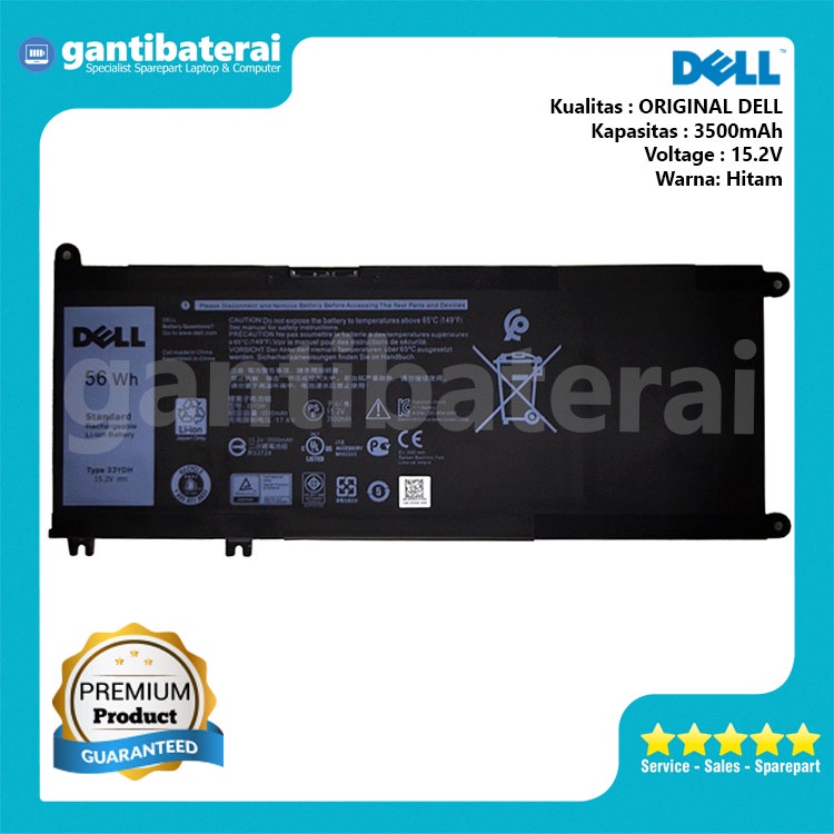 Baterai Dell G3 3579 3779 G5 5587 G7 7570 7580 7588 33YDH ORIGINAL