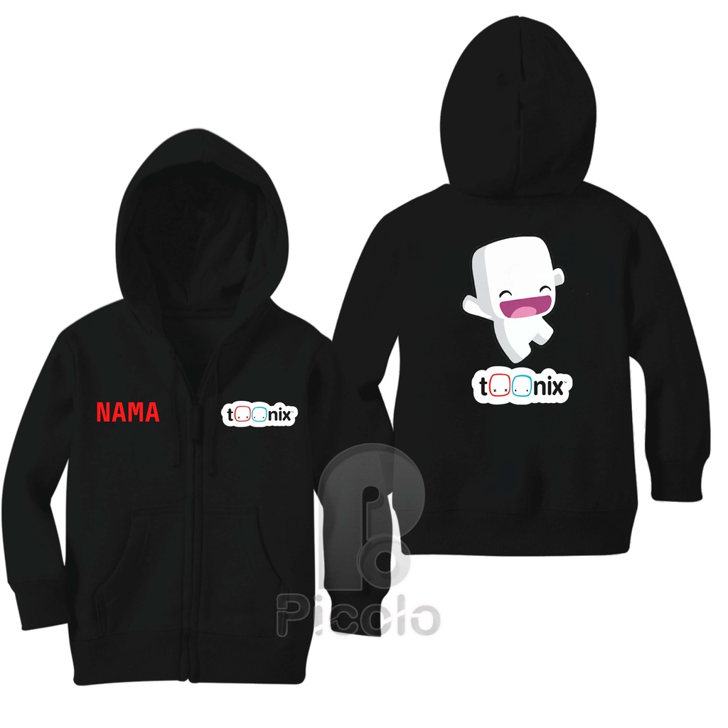 (FREE NAMA) SWEATER HOODIE ZIPPER ANAK MOTIF KARTUN/GAME TOONIX UNISEX