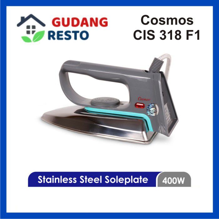 Cosmos CIS 318 F1 F FI Setrika / Dry Iron / Gosokan CIS318 f1 Stainless Steel Soleplate / Alas