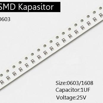 Capacitor 0603 1UF smd 1608 105 25v Kapasitor AD16 puw331 Juara