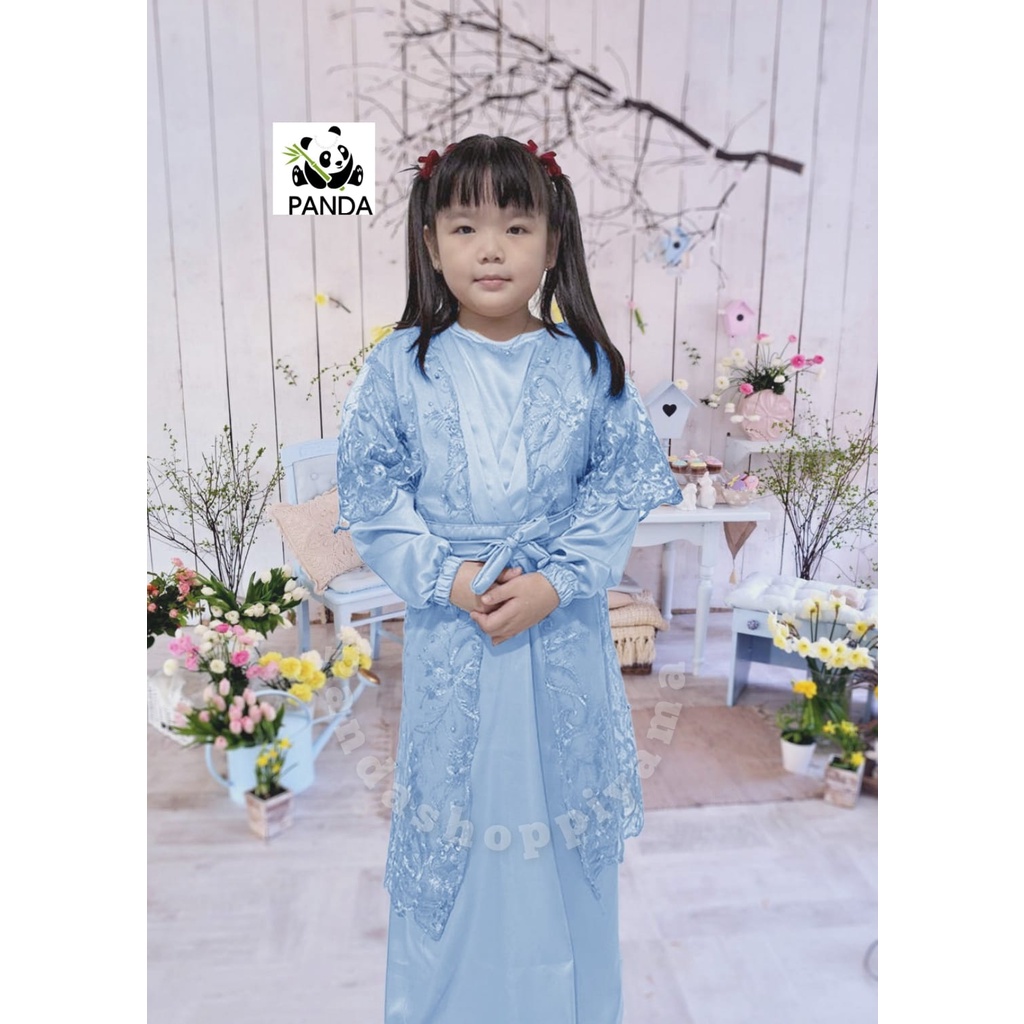 Gamis Outer Arabella Anak Kondangan/Cardigan Brukat Tile Permium/Dress Pesta Remaja Terbaru