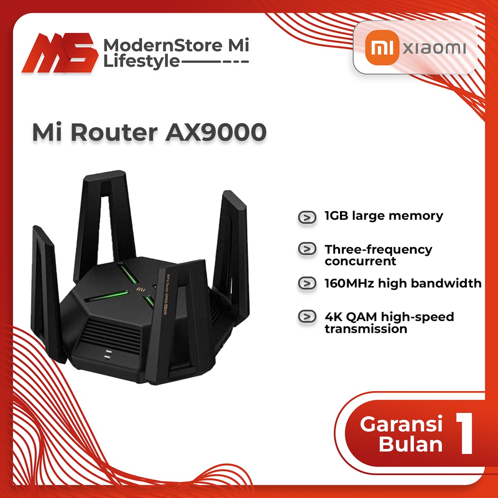 Mi AX9000 Router Nirkabel Mesh Network Game Acceleration Repeater 12 Antena Baru Wifi6 Edisi Ditingk