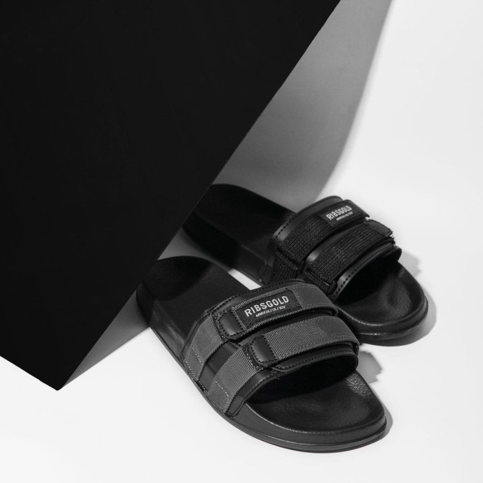 Sandal Pria Sendal Sandal Strap Slipper Flip Strap RIBSGOLD Pria Wanita Anti Slip - Grey, 40(M4A1) S