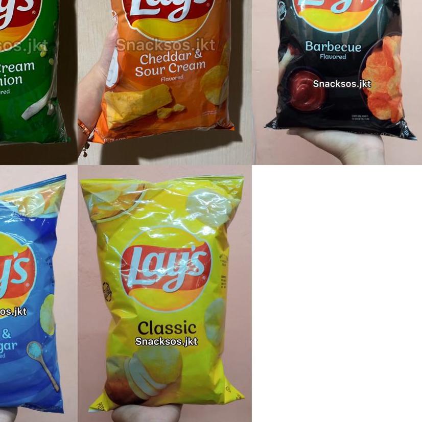 

℮ LAY’S POTATO CHIPS CLASSIC / BARBECUE / SALT AND VINEGAR / SOUR CREAM AND ONION / CHEDDAR AND SOUR CREAM- USA LAYS ➮