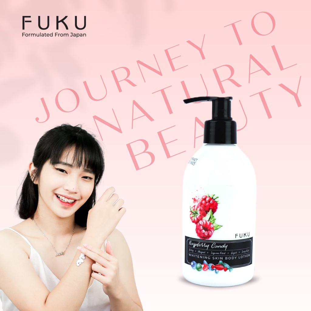 Fuku Whitening Skin Body Lotion Raspberry Candy Moisturizer With Ekstrak Raspberry