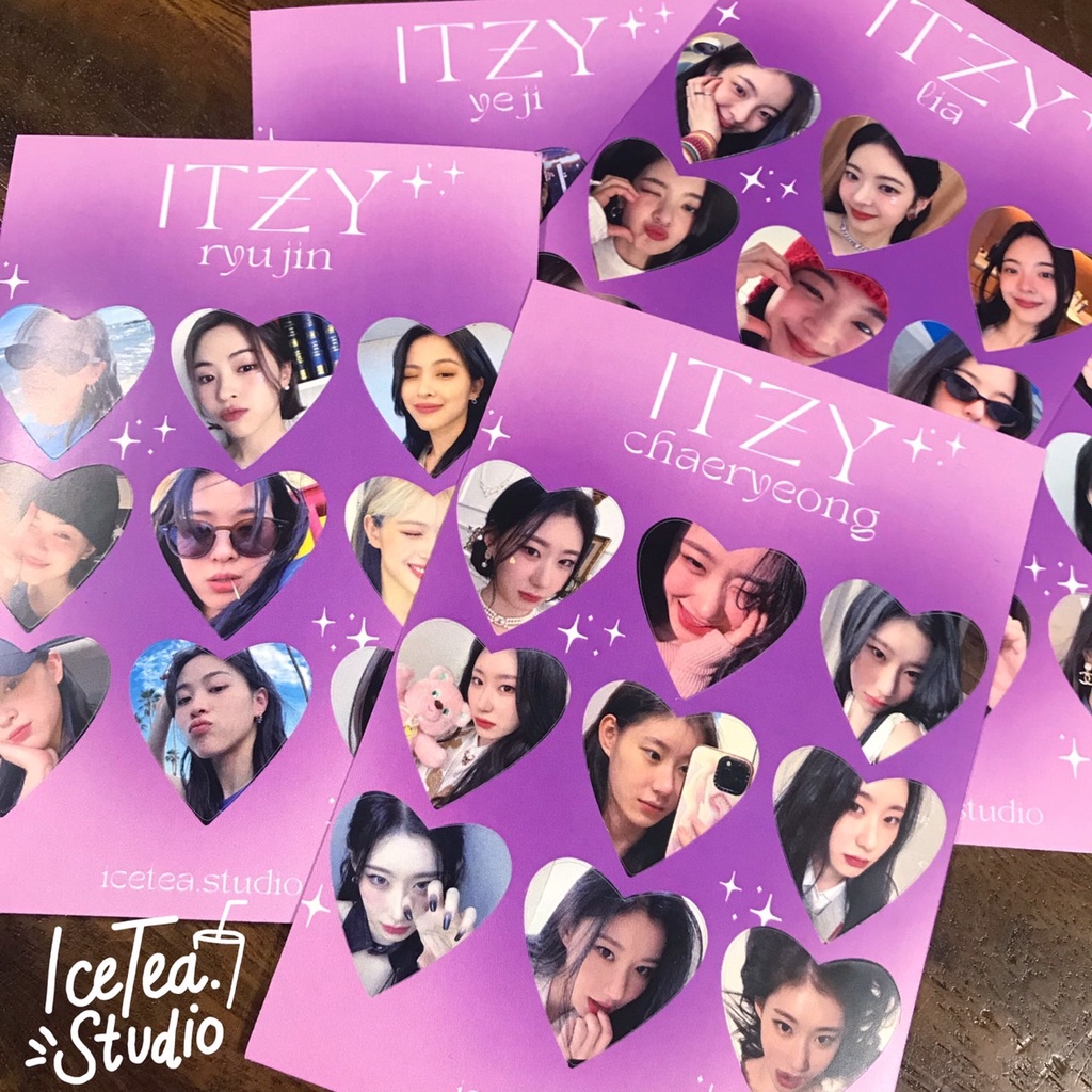 

[ITZY HEART STICKERS] BACA DESKRIPSI heart sticker selca korean inspired selkor cute deco kpop korea holo nct red velvet aespa nct bts txt dream 127 wayv yeji lia ryujin chaeryeong yuna hologram twice kep1er blackpink photocard