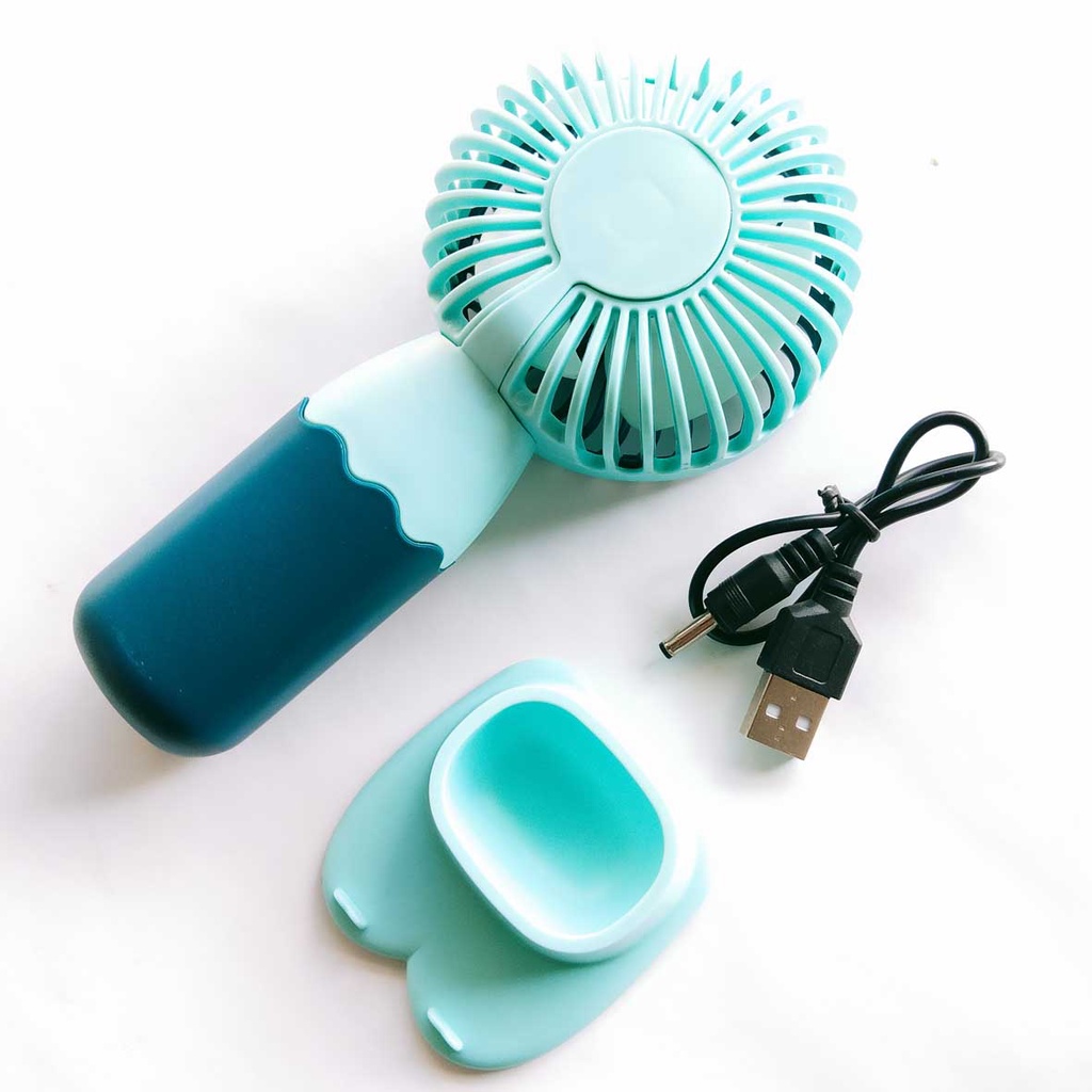 Kipas angin miki mini fan stand cantik karakter colour portable genggam - realoneacc