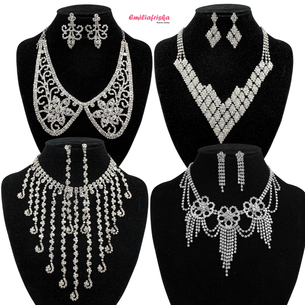 Set Perhiasan Kalung Anting Gelang Cincin Aksesoris Wanita 1-32