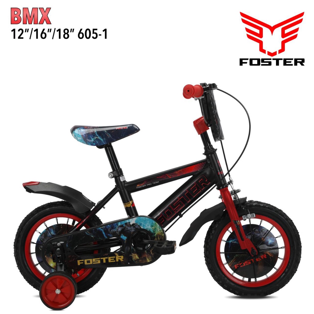 Sepeda Anak Laki BMX FOSTER 605 1 Ukuran 12 Inch Usia 2-5 Tahun x 03L