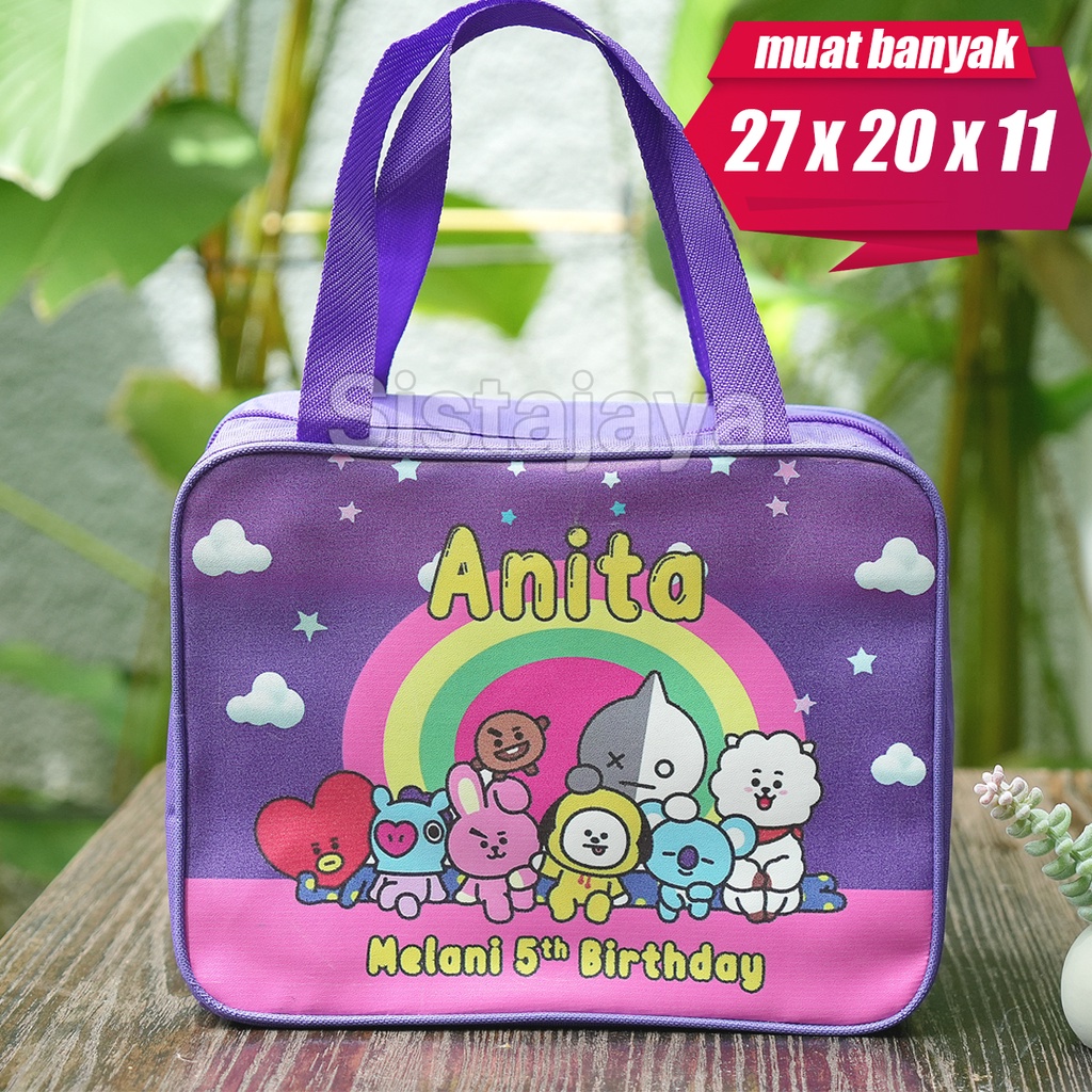 

Tas Bingkisan Acara Ultah Bahan Polyster Kartun BT21