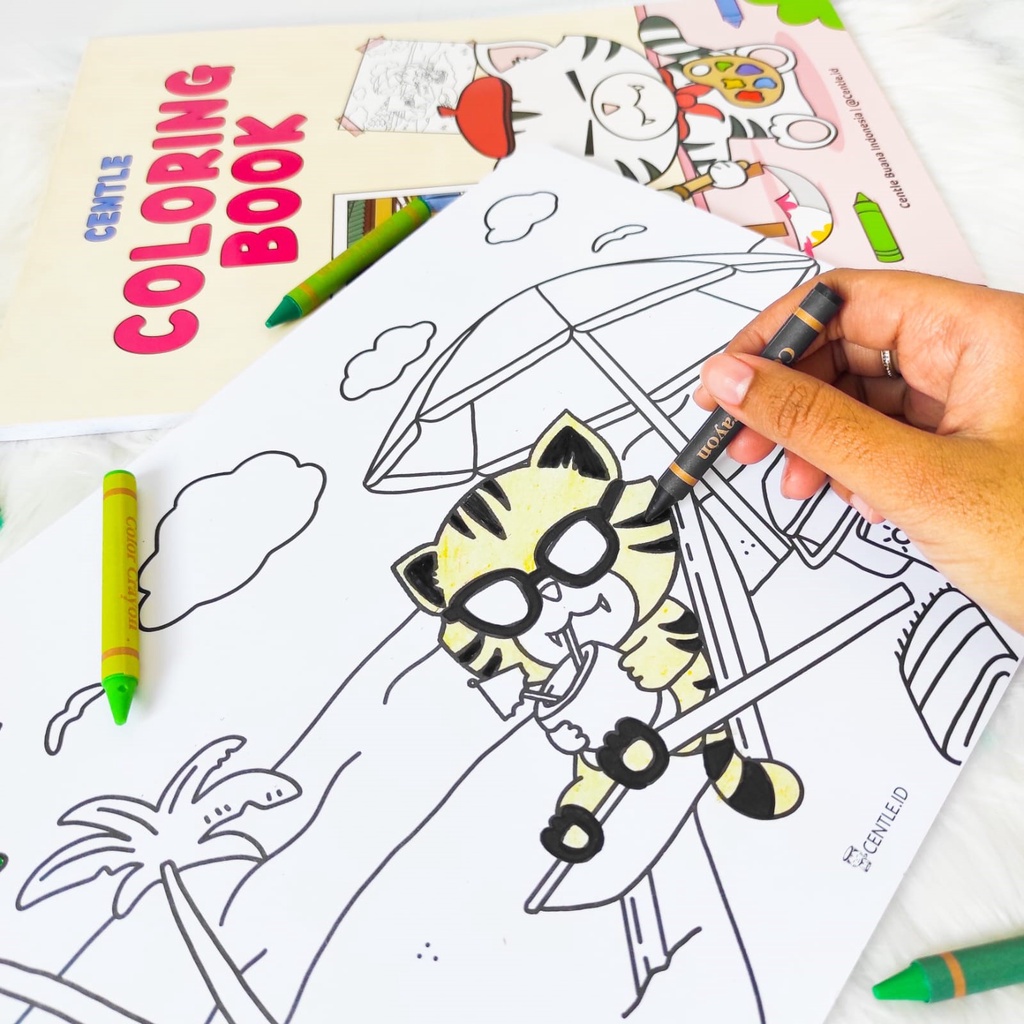 COLORING BOOK CENTLE MACAN GAMBAR BUKU MEWARNAI UKURAN A4 ANIMAL SPIRALL MEWARNAI BY MINIMIW