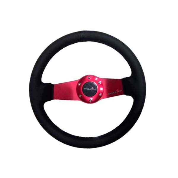 Skeleton Universal Leather Steering Wheel SKT SW5163B 14 inc - silver