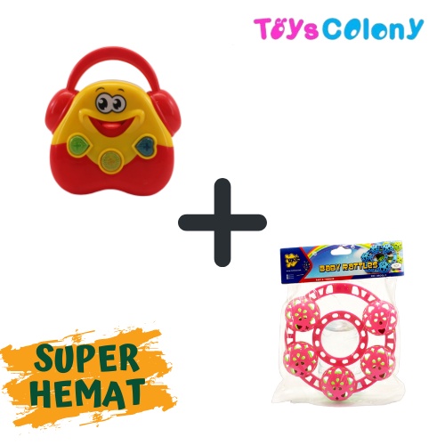 LOVELY HAND CLAP DRUM &amp; KERINCINGAN BAYI (PAKET HEMAT ISI 2 ITEM)