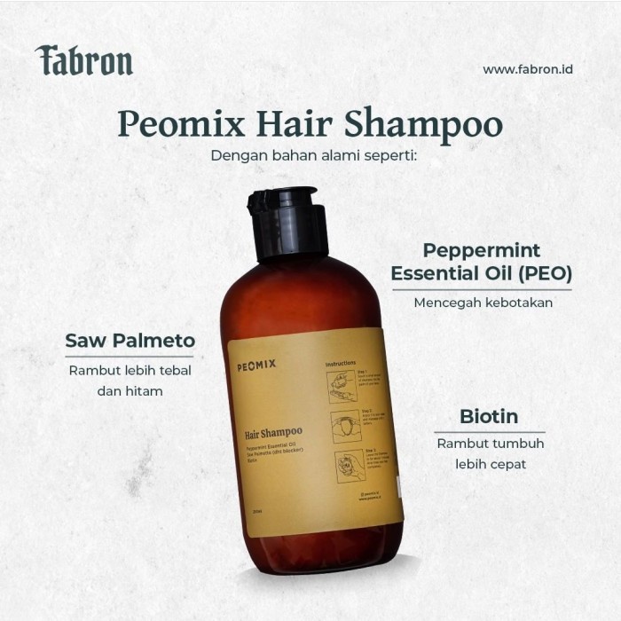PEOMIX HAIR SHAMPOO - PERAWATAN RAMBUT RONTOK GONDRONG BY FABRON