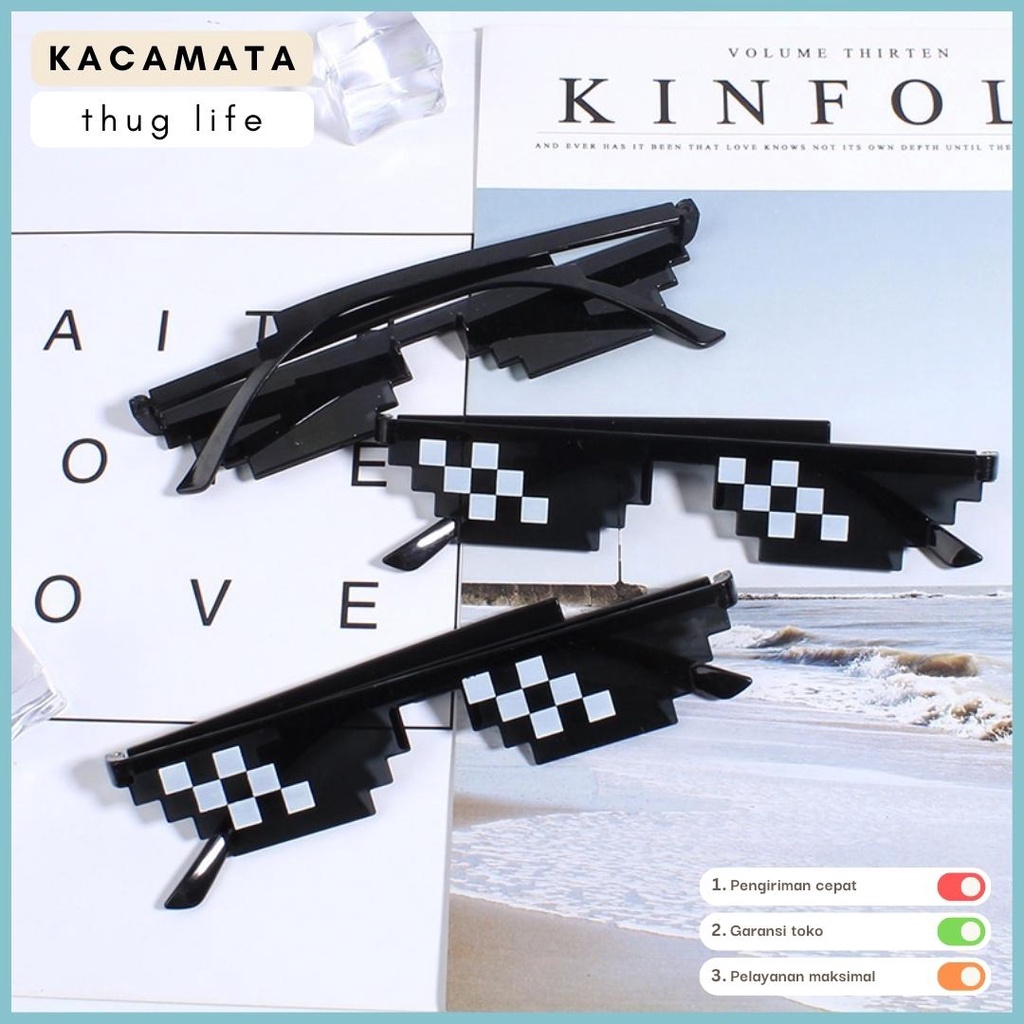 Kacamata Thug Life Mozaic Hitam Kacamata Tiktok