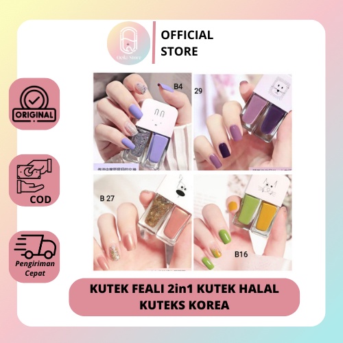 QEILA - KUTEK FEALI 2in1 KUTEK HALAL KUTEKS KOREA NAIL POLISH CAT KUKU MUSLIMAH