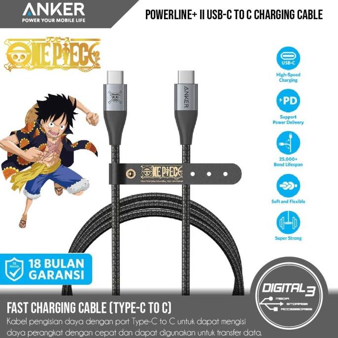 Diskon Anker One Piece PowerLine+ II USB-C to USB-C 60W 1.2M PD Cable A9540 Jual