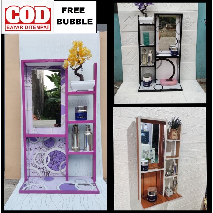 Org [Cod] Rak Kosmetik Gantung / Rak Make Up Gantung Kayu Kuat ( Tipe X )