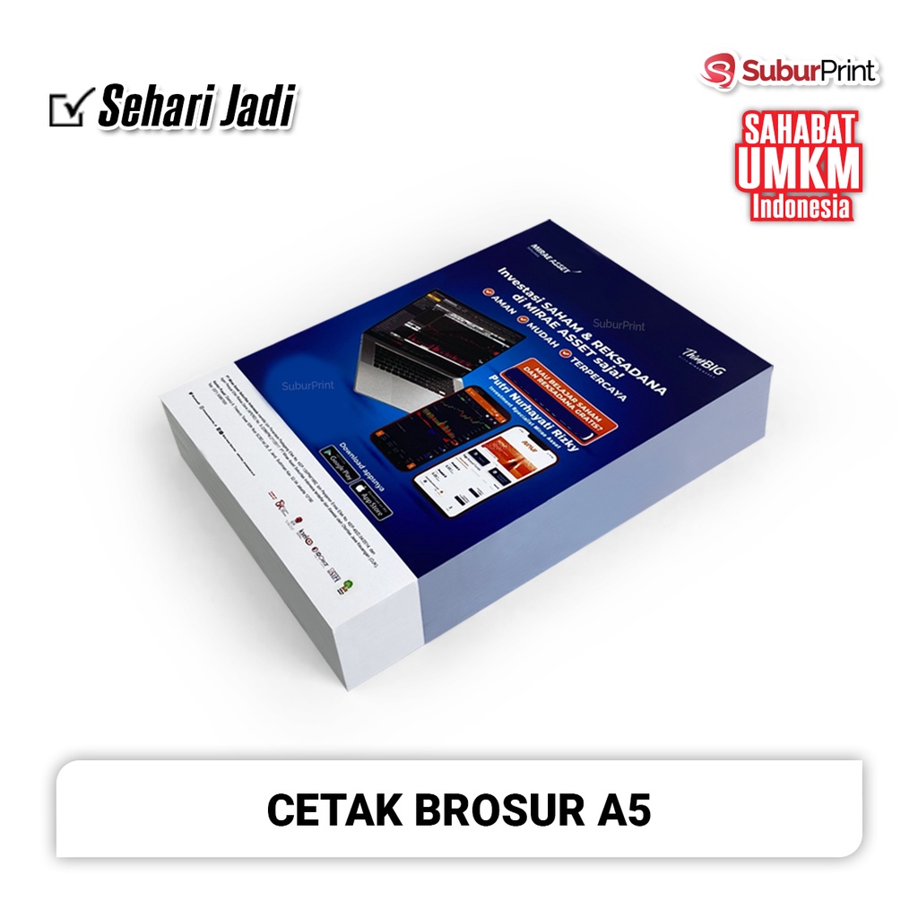 

Cetak Print Brosur A5 Satuan Murah | Sehari Jadi Bahan Art Paper 120gram Mengkilap