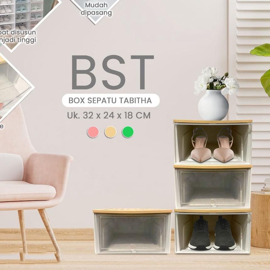 ❇ Box Sepatu Susun Tabitha Minimalis Box Sepatu Murah Container Box Tabitha BST ✤