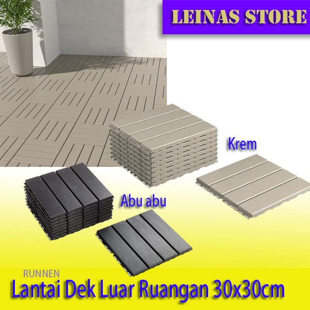 Floor Lantai Dek / Lantai Luar Ruangan / Lantai Outdoor Abu Abu Tua 9 Pcs