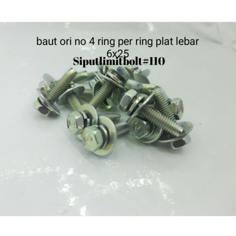 baut ori no 4 drat kunci 10 panjang 2.5cm double ring paten lebar