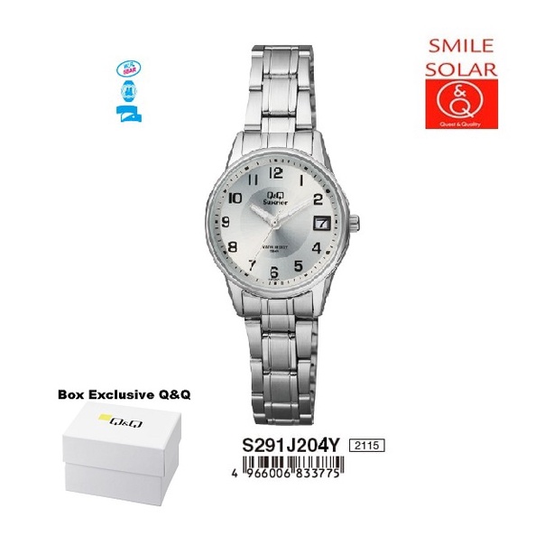 Jam Tangan Wanita Casual Business Rantai Stainless Steel Tanggal Analog Original Q&amp;Q QnQ QQ S291 S291J Series