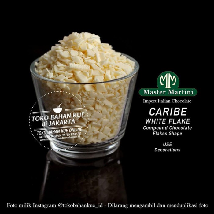 

Master Martini Caribe WHITE Chocolate Flake 500gr Coklat Putih Topping