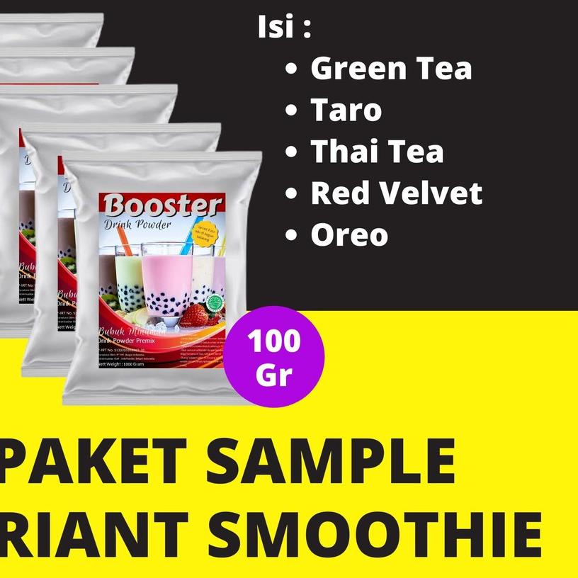 

✤ PAKET SAMPLE Best 5 Varian SMOOTHIE (THAI DRINK) , Harga adalah 1 Paket berisi 5 Variant ☺