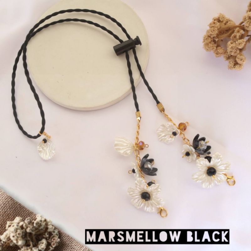 Connector Mask / Strap Konektor Masker Hijab 2in1 FLOWER SERIES / Strep Mask / Strap Serut Pengait A