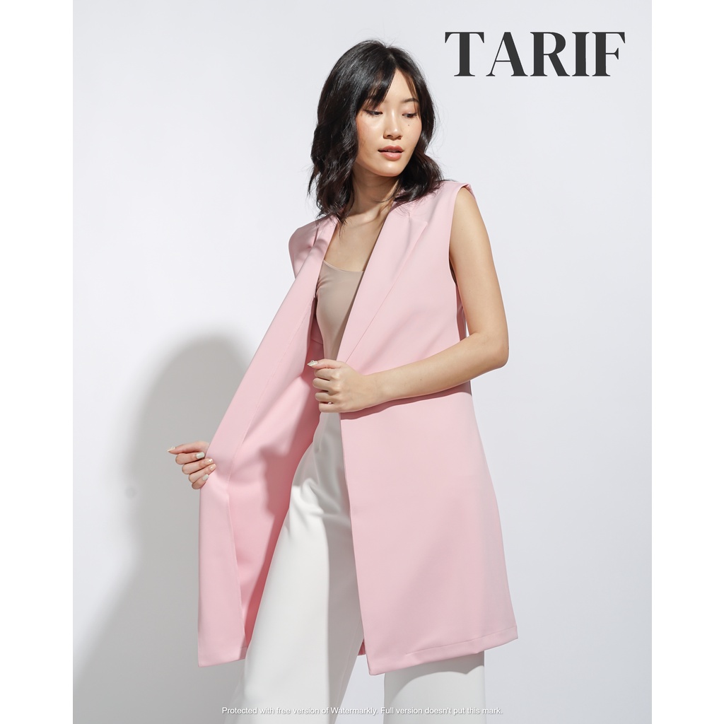 Ivanna Long Vest Blazer by TARIF - Atasan Wanita Vest Blazer