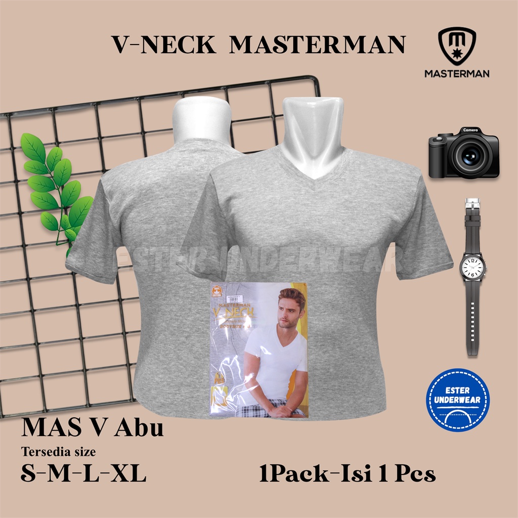 Kaos Dalam MASTERMAN V-NECK ABU-ABU ISI 1