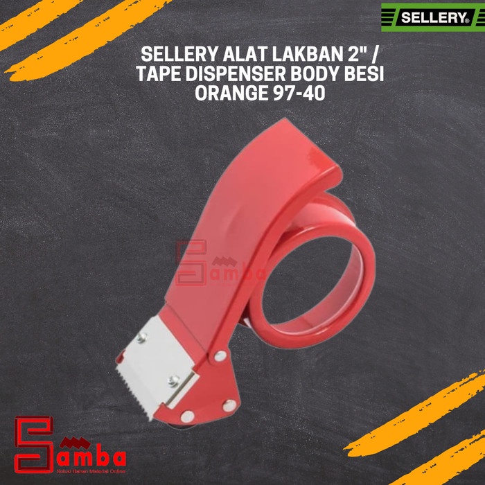 

] Sellery Alat Lakban 2" / Tape Dispenser Body Besi Orange 97-401